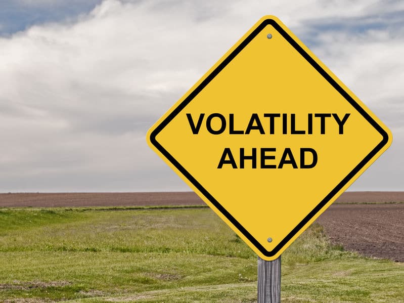 volatility ahead road sign