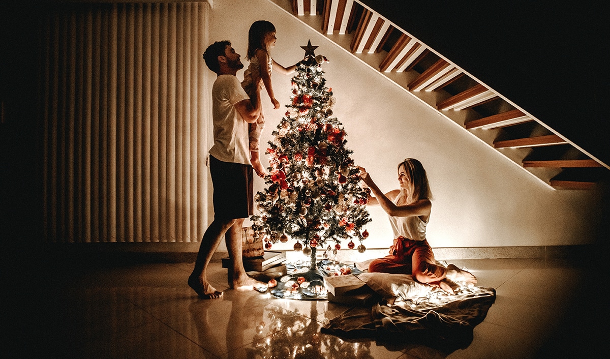 Family Around Christmas Tree